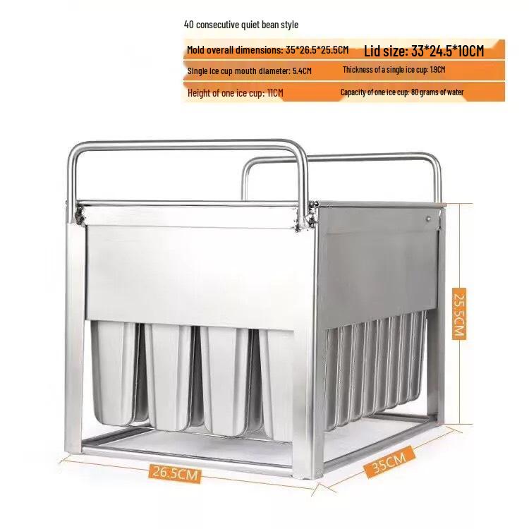 20-Piece Stainless Steel Ice Cream Popsicle Mold Set: DIY Homemade 30 Molds, 40 Pieces, 10 Sticks