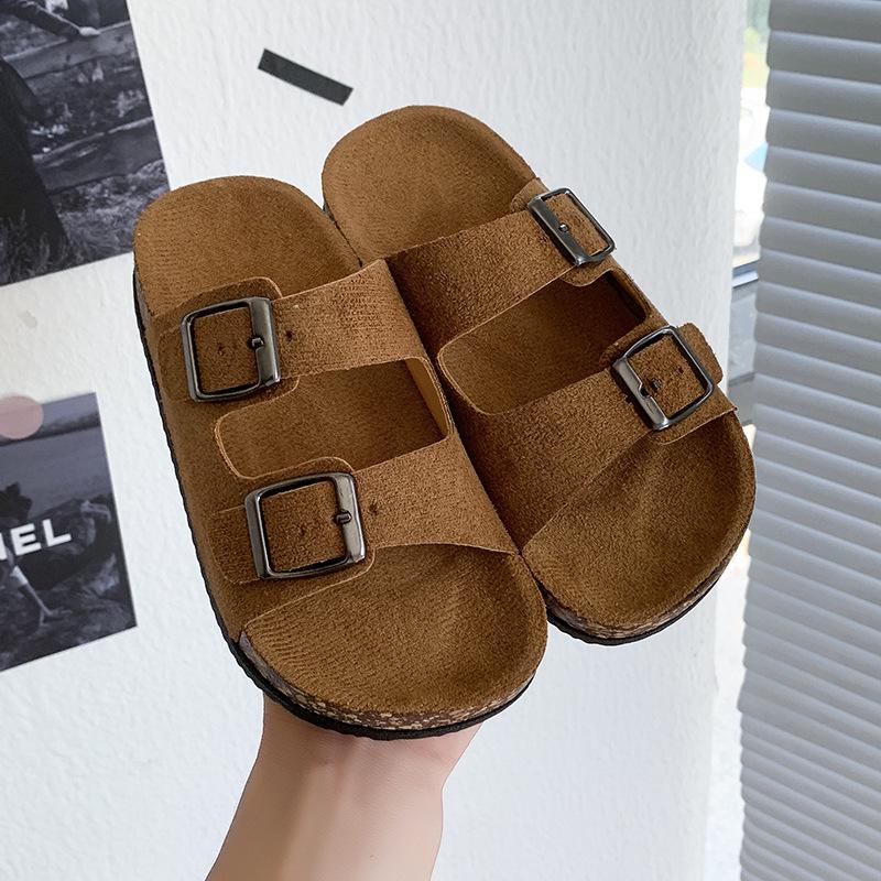 Children's Retro Summer 2026 Double Buckle Thick Sole Outdoor Casual Fashion Slippers