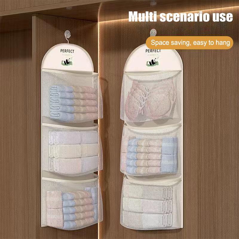 Underwear Hanging Storage Bag Household Socks Storage Net Wardrobe Hanging Hook Net Bag Portable Clothing Storage Mesh Bag