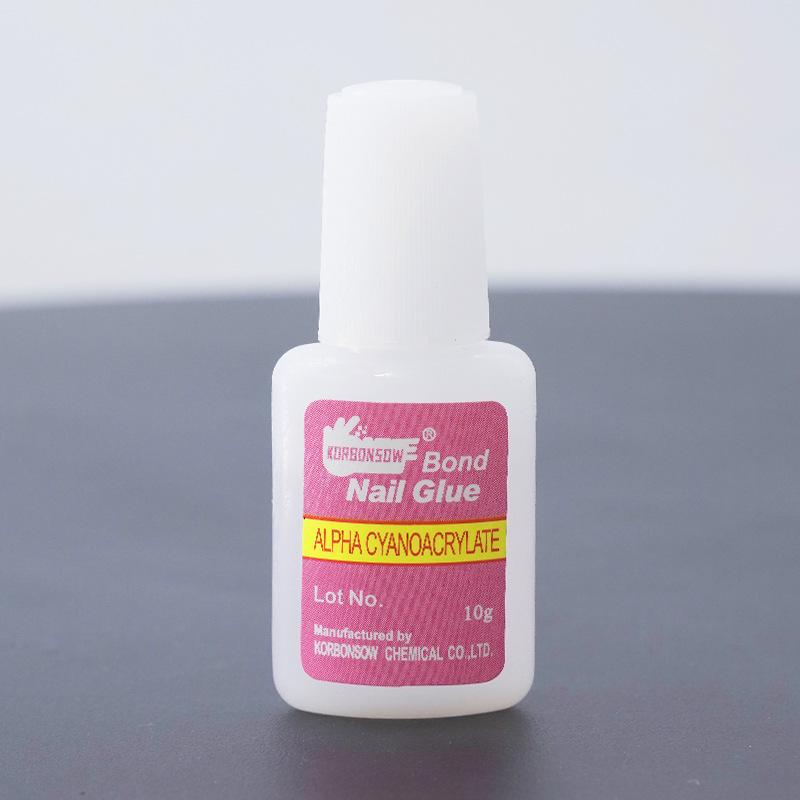 In-Stock Nail Art Glue: Quick-Dry, Strong-Hold for Tips & Gems, with Brush, 10g Pink Bottle