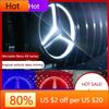 Car Sticker 2025 Hot For Mercedes Benz Car Front Grilled Star Emblem LED Illuminated Logo White Blue Red Light for Mercedes Benz