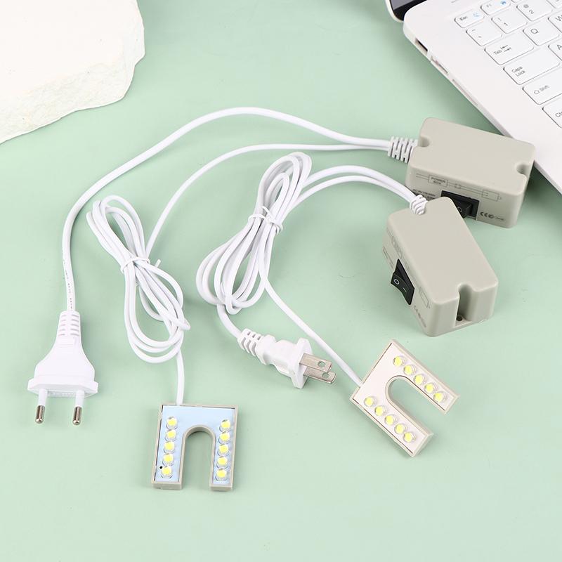 Eu/Us Plug 10 Led Sewing Machine Light U Shape Industrial Lighting Lamp Magnetic Working Light For Drill Presses Workbenches