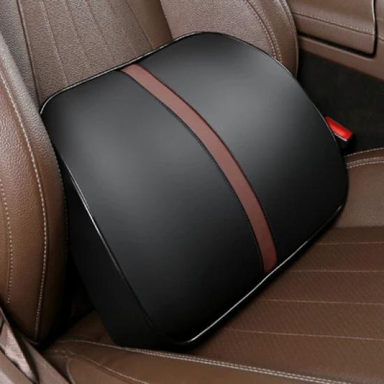 Adjustable Car Headrest Pillow Set Leather Auto Neck Protection Rest Pillows Seat Waist Supports Lumbar Cushion Memory Cotton