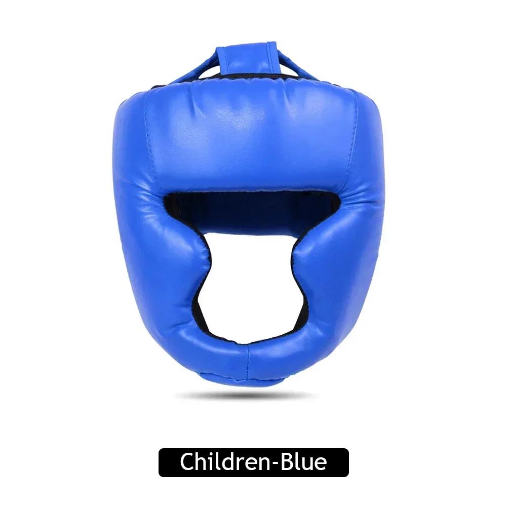 Full-covered Pu Boxing Helmet Kids Adults Muay Thai Training Sparring Boxing Headgear Gym Equipment Taekwondo Head Guard