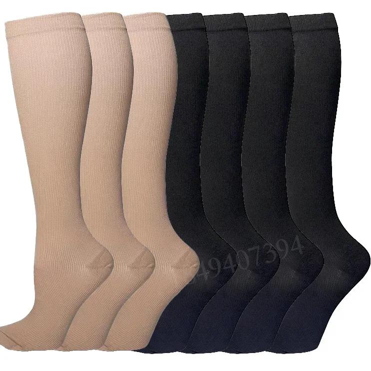 3/5/6/7/8 Pairs Lot Pack Women Men Compression Socks Stockings Elastic Sports Beautiful Leg Running Nurse Climbing Cycling Socks