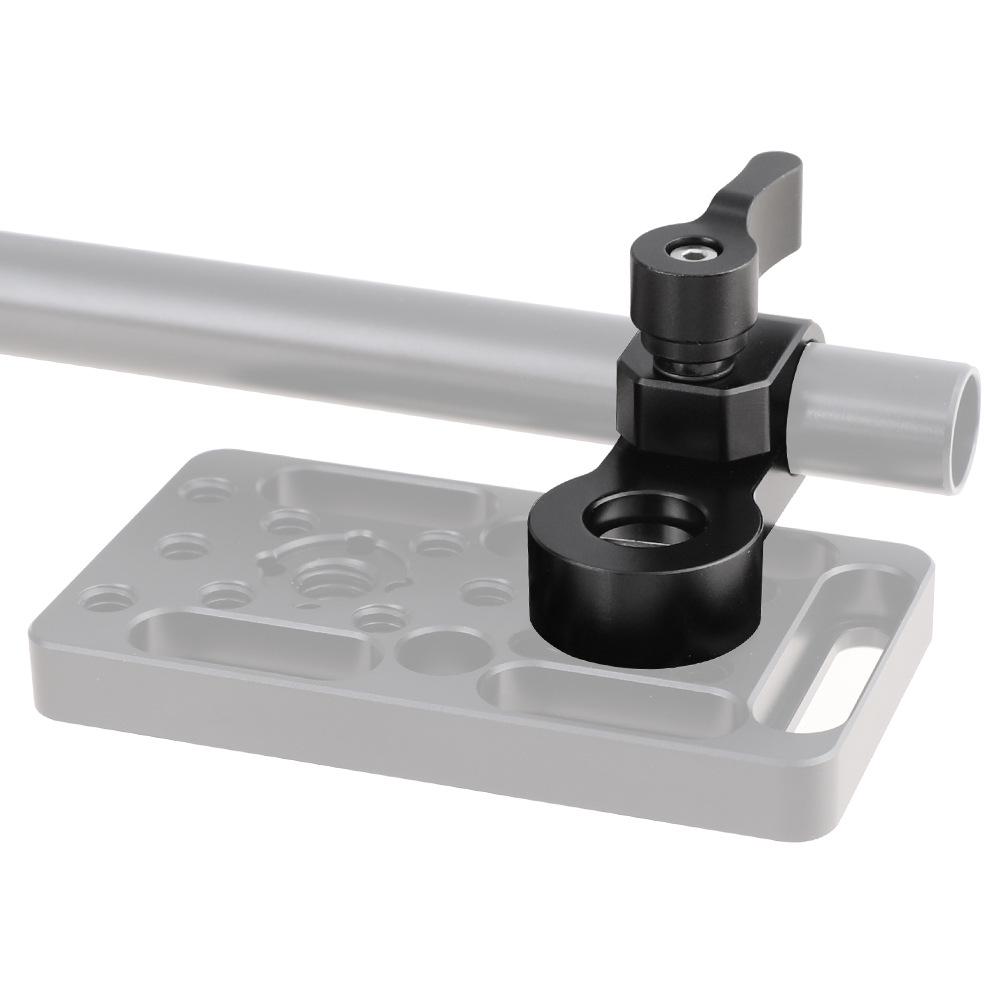 HDRIG 15mm Single Hole Rod Clamp Adapter with 3/8 Screw for Arri Locating Pin Photography Aluminum Rod Accessory 2280