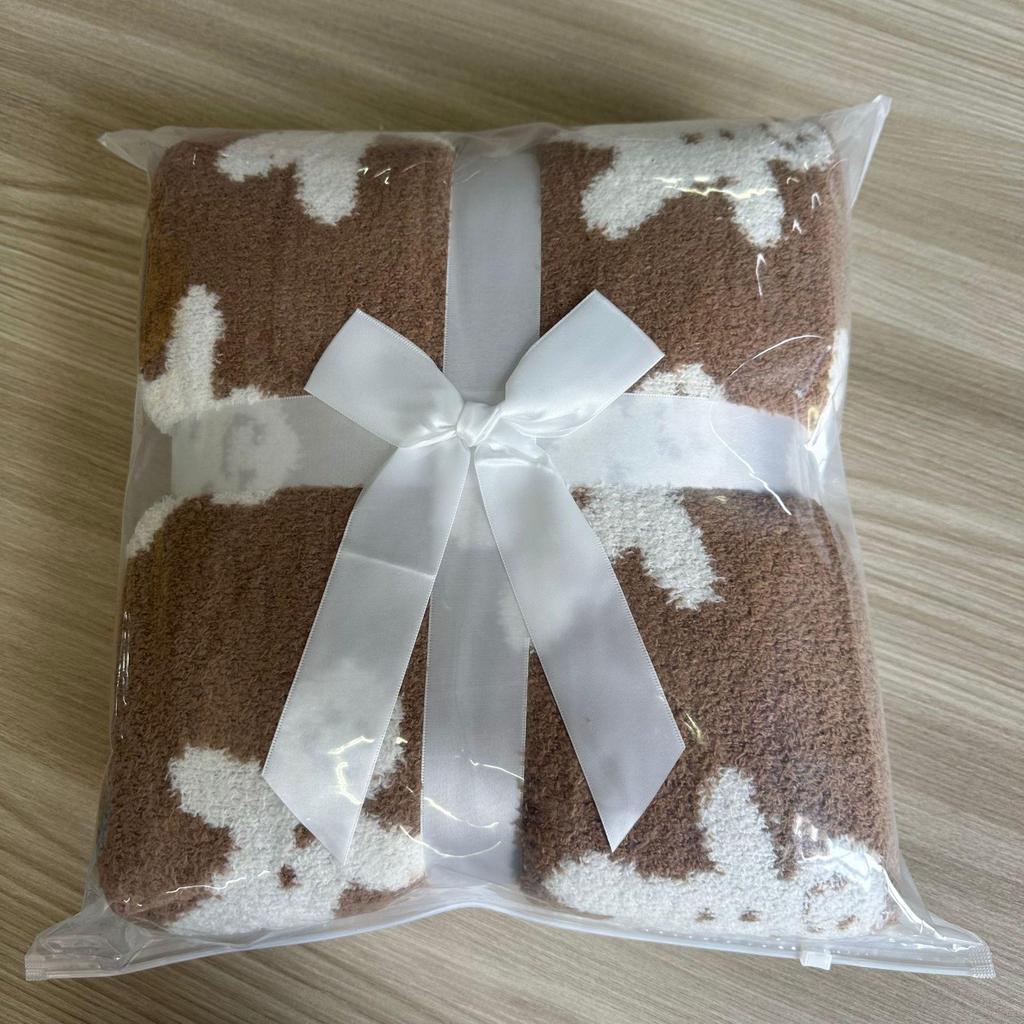Custom Knit Half-Velvet Gingerbread Man Christmas Blanket - Non-Shedding Holiday Gift