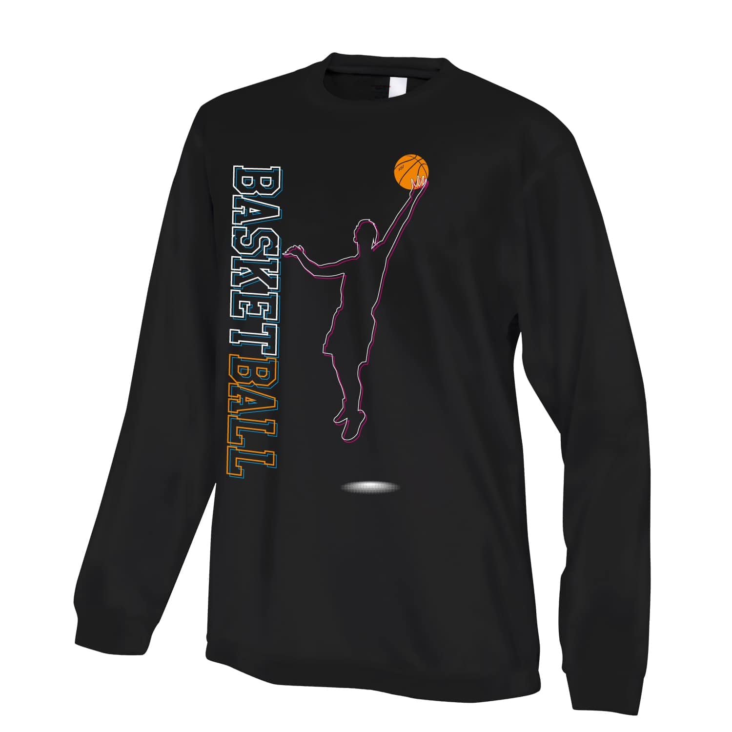 

Artworks Skobe Lay-Up Colorful Line Basketball Long Sleeve T-Shirt, Practice Wear, Black, Size L