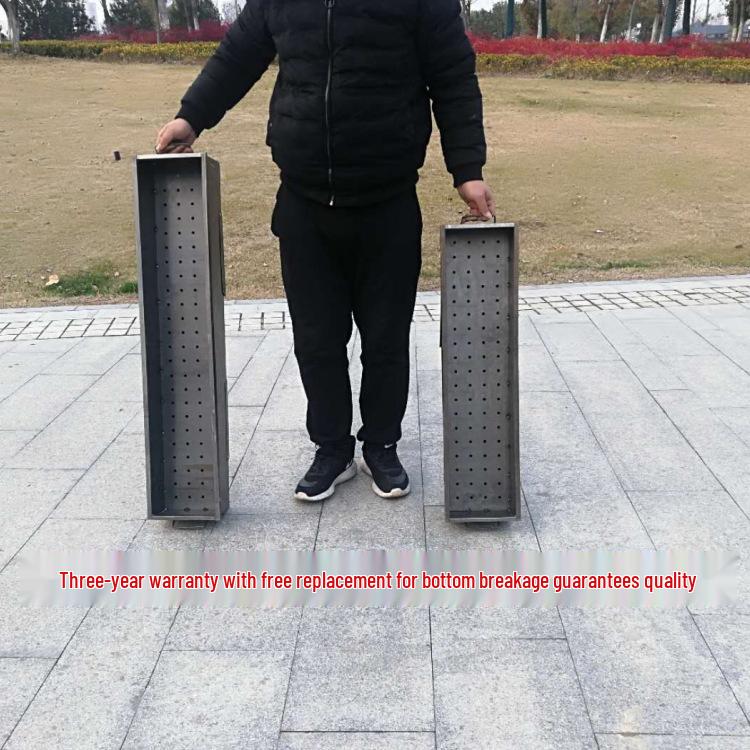 Heavy-Duty Old-Fashioned Charcoal Grill with Thickened Steel Plate for Outdoor Use