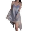 Summer Pajama Set Women's Feather Hem Cuffs Bra Short Skirt Sexy Women's Dress