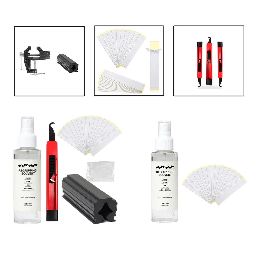 Premium Grip Repairs for Regripping Golf Clubs, Come with 15 Professional Tapes, Golf Solvent