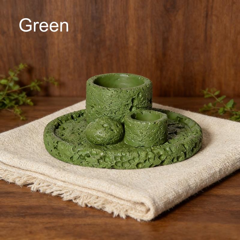 Concrete Tray Sage Burner Aromatherapy Sage Burning Smudging Tray Natural Crude Wood Sage Incense Candle Holder