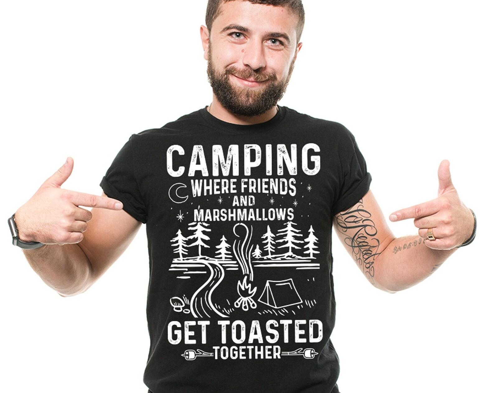 Funny Camping T-Shirt: Marshmallows & Friends - Hiking, Outdoor Gift XL