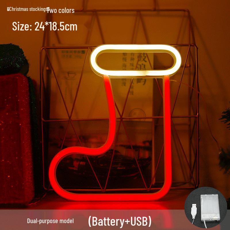 Christmas Neon LED Night Light - Influencer-Inspired Holiday Bedroom Decoration