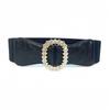 Women Elastic Waist Belt Sequin Glitters Corset Stretchy Band Leopards Belt Elegant Waist Accessory