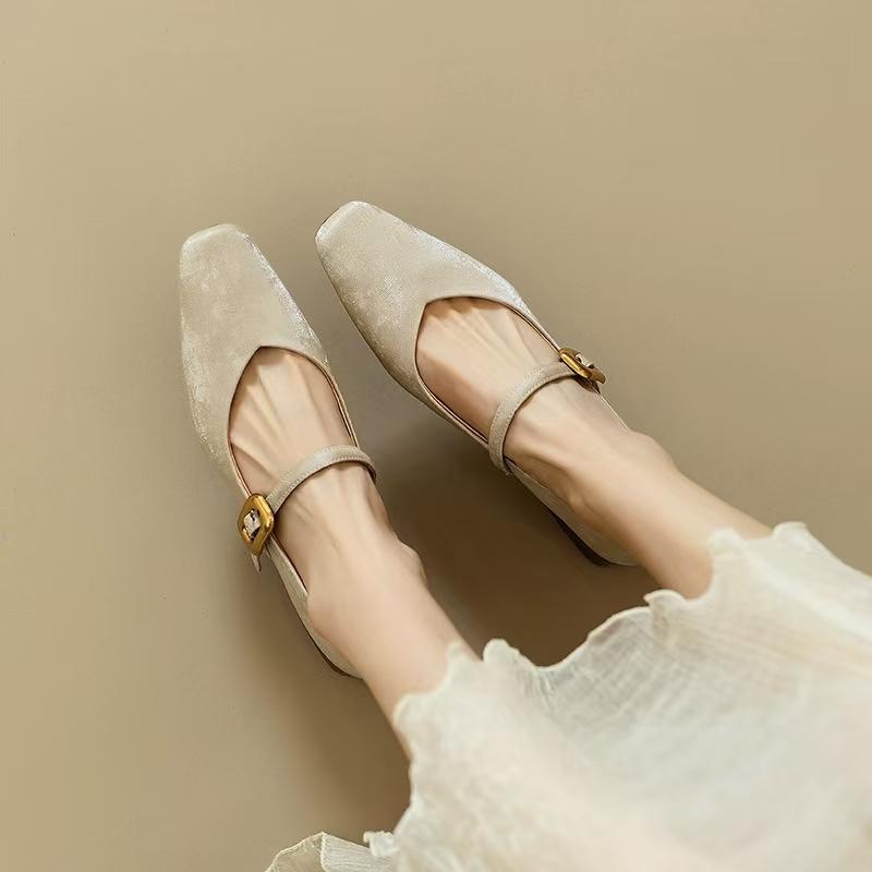 Fashion 2025 New Casual and Comfortable Spring Autumn Women Pumps Leather Shoes for Women Chunky Low Heel Shoes Concise Mary Jane Shoes