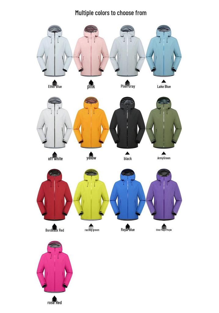 Men's and Women's Ultra-Light Waterproof Three-Layer Outdoor Jacket for Fishing and Mountaineering