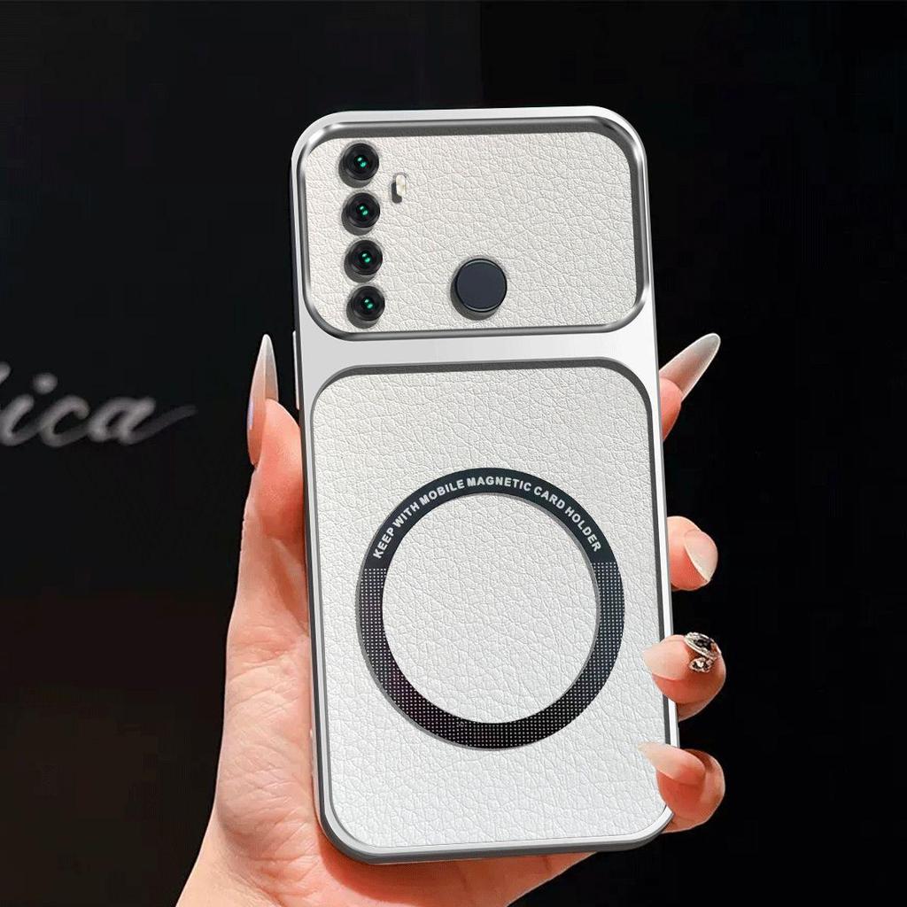 Upgraded Big Lens Protection Case for Realme 6i,5i,5 Luxury Leather Casing with Magnetic Ring