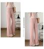 Women's High Waist Pink Ice Silk Sun Protection Flare Pants - Summer 2025 Slimming Casual Trousers
