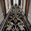 Luxury Black Golden Long Corridor Carpet Hall Runner Decor Non-slip Washable Stairway Rugs European Aisle Floor Mat Customizable