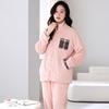 Pajamas Women'S Winter Coral Fleece Thickened Fleece Warm Autumn And Winter Flannel Winter Winter Can Be Worn Outside Loungewear