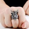 Satanic Ram Head Pentagram Ring: Men's Retro Anubis Punk Jewelry