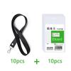 10 Pcs Transparent Badge Holder Neck Strap Set Waterproof  ID Card Bag Lobster Hook Rop Lanyard For Employee Access Control Card
