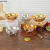 European Patterned Metal Bowl High Footed Fruit Bowl Ice Cream Bowls Dessert Plate Dim Sum Dish Storage Tray Candy Snack Bowls