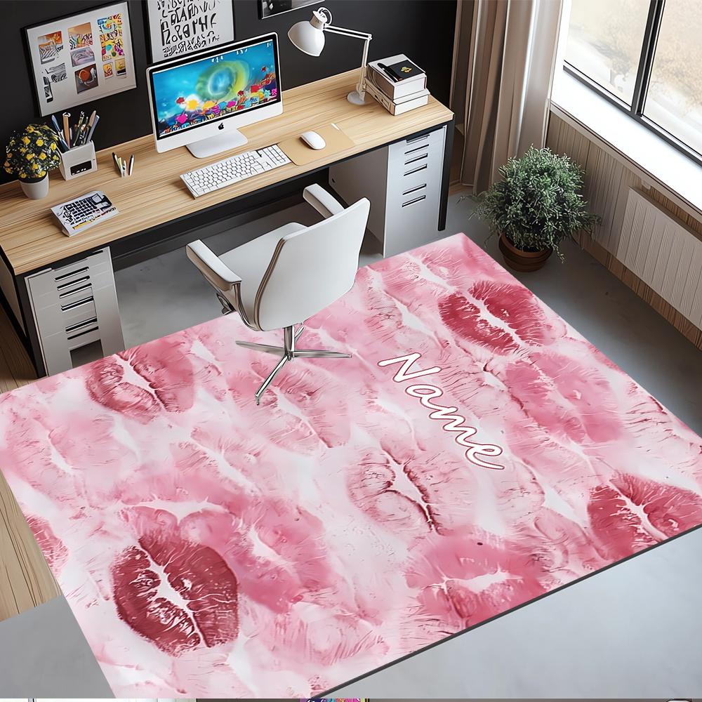 Custom Name Love Printed Carpet,Rug for Office Chair Living Room Bedroom Kitchen Room Decor Gifts.