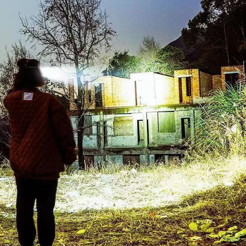 Portable Led Head-Mounted Flashlight Outdoor Waterproof Powerful Headlamp Usb Rechargeable Camping Lantern With Power Display