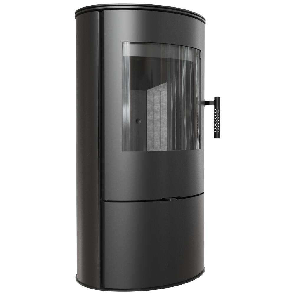 Piec stalowy na drewno KRATKI ROLLO 7 kW Ø 150 czarny thermotec