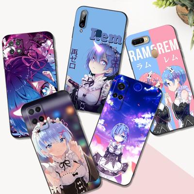 Black Tpu Case For OPPO A32 A33 A53 A53S A54 A55 A73 A74 A76 A77 A91 A94 A95 A93S A92S 4G 5G Ram Rem Anime Cartoon