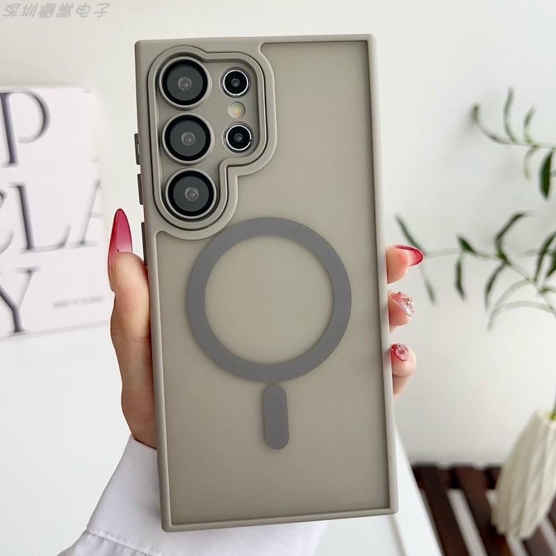 Suitable Samsung S26ultra Gold Shield Matte Skin Magnetic Phone Case S25plus Protective Cover Lens Film S24