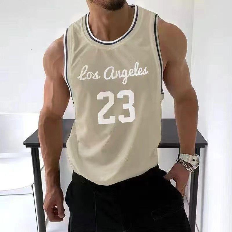 

Мужская рубашка без рукавов, мужская футболка в стиле ретро для баскетбола, тренировочная фитнес-майка, быстросохнущая 5XL