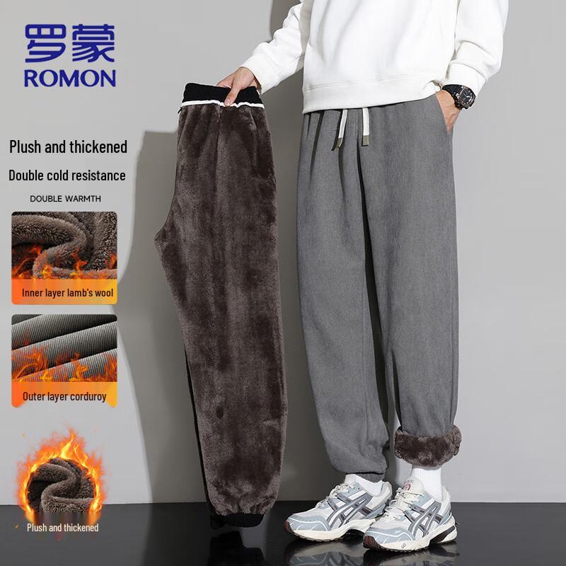 

Romon Men s Warm Corduroy Fleece-Lined Casual Pants 3XL