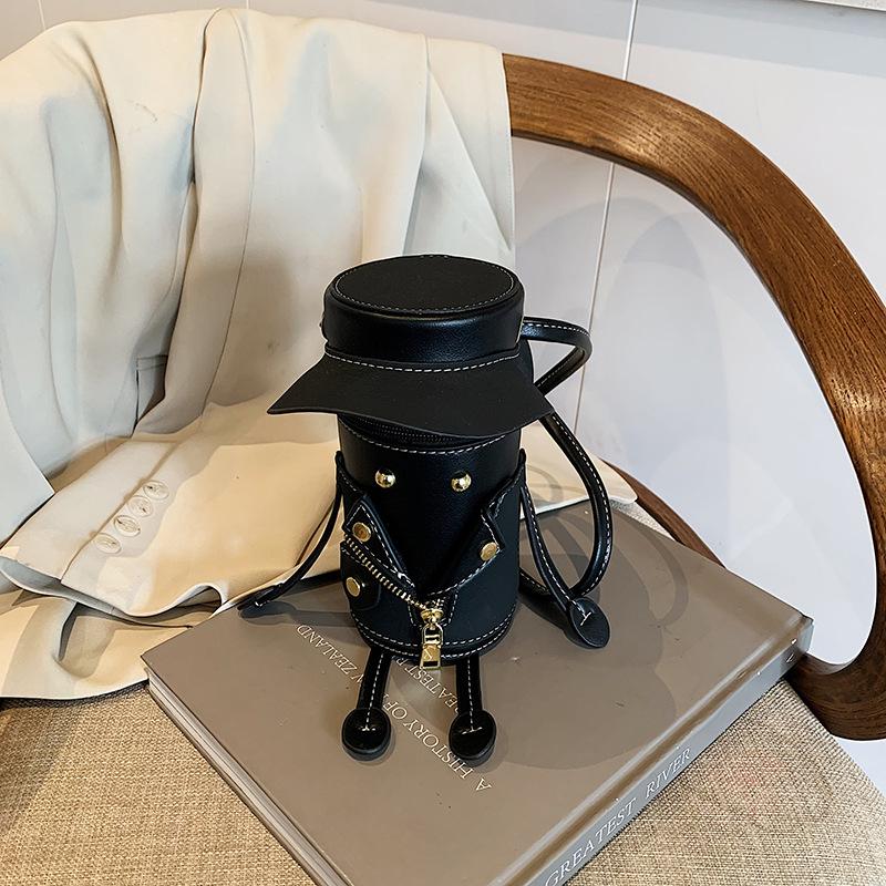 

Новый нишевый дизайн забавная контрастная сумка-ведро с маленьким монстром на плечо кроссбоди модная женская сумка чёрный