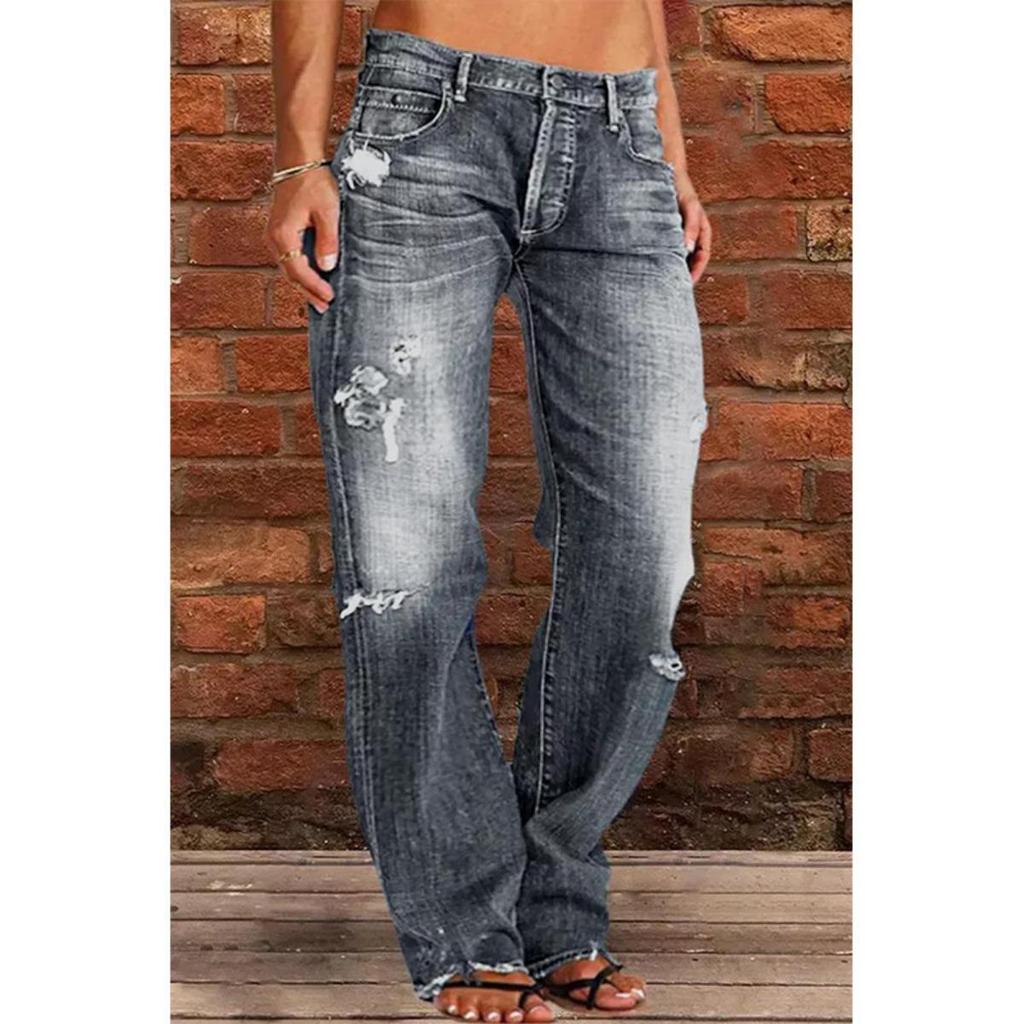 Women's Jeans Slim Fit and Slimming Washed Flared Pants Women's Pants Long Pants