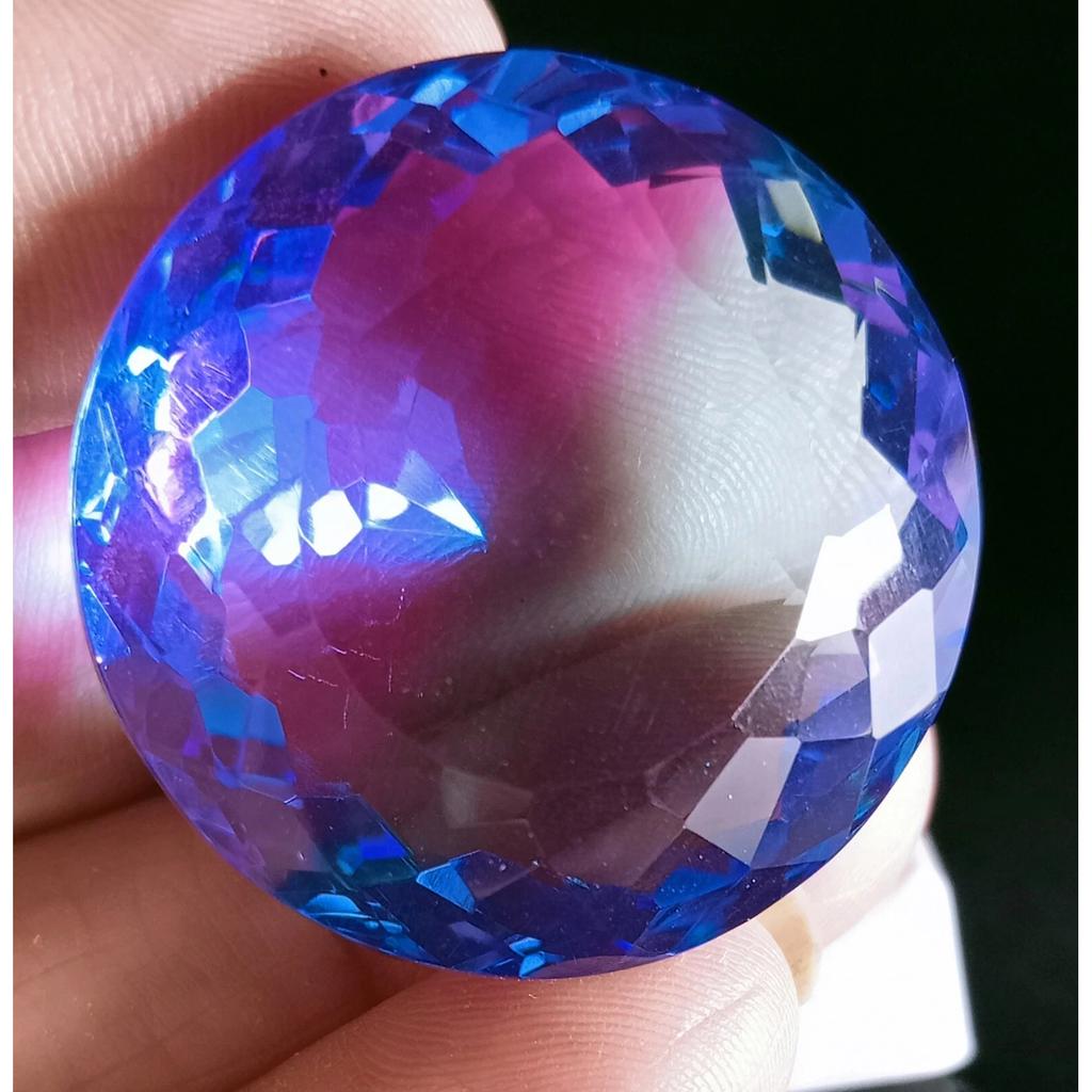 VVS Tourmaline Bi-Color Big Natural Round Cut 90-92 Ct Certified Loose Gemstone