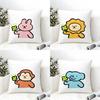 Lucky Cartoon CrystalOny Pillow Case Natural Linen Organic Fabric Double-Sided Printing Sofa Home Decor Cushion Cover