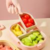 WORTHBUY Detachable Divided Plastic Lunch Box For Kids Students Microwave Heatable Portable Sealed Fruit Salad Food Container