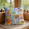 Regenbogen BBrite Niedliche Kissenhülle Quadratisch Kurzer Plüsch Kissenbezug Wohnzimmer Sofa Heimdekoration Funda X