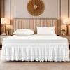 Bed Decoration Elastic White Fringed Bed Skirt Stretchable Dust-proof Bedspread Romantic Ruffled Under-bed Covering Skirt Hotel