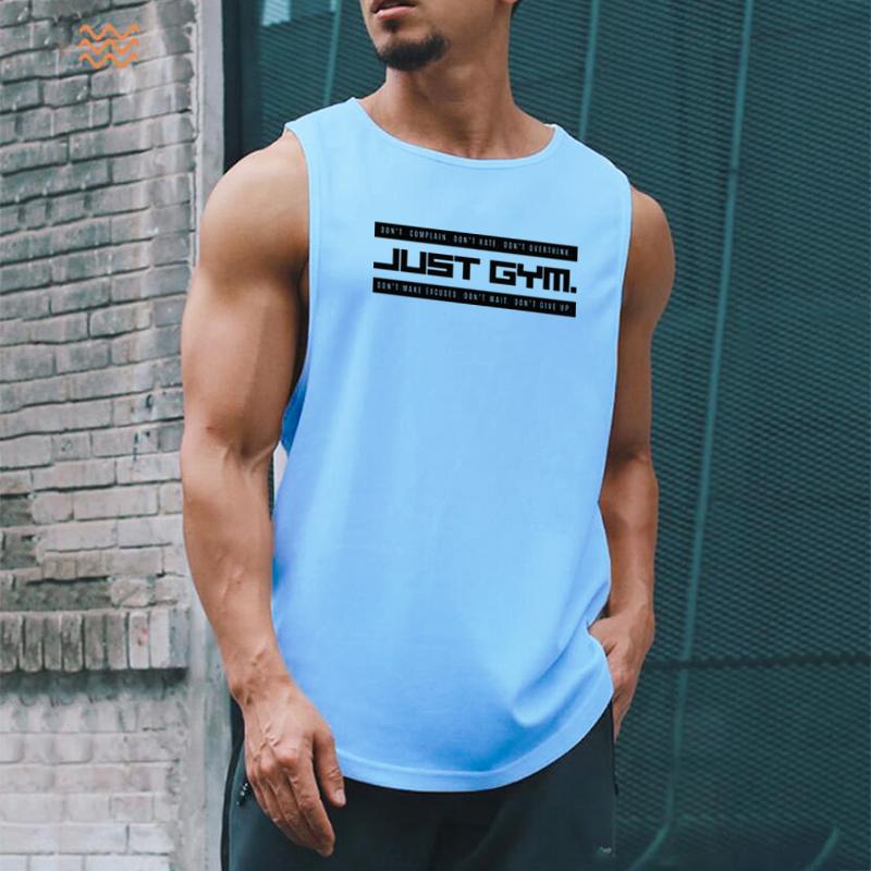 Muscleguys Men’s Gym Clothing Summer Youth Pop Bodybuilding Fitness Singlets Fashion Breathable Sports Sleeveless T-Shirt