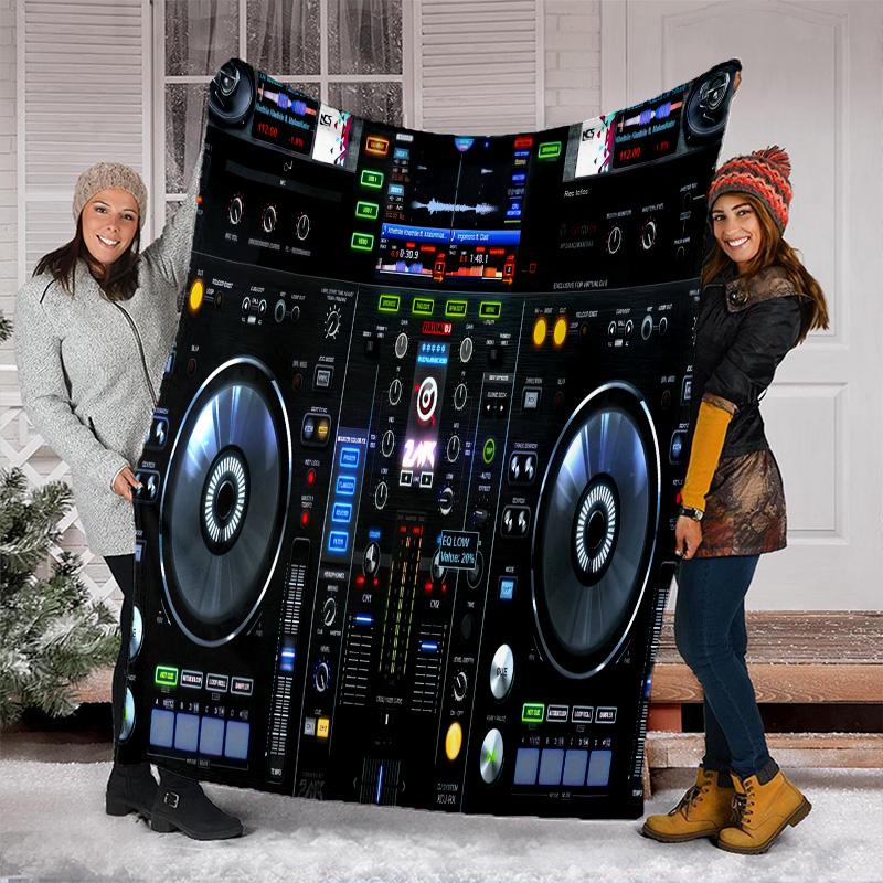 Dj Turntable Blanket Soft Comfortable All Seasons Perfect Sofa Office Naps Trips Birthday Gift Christmas Present