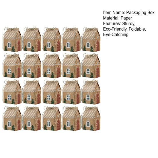 Christmas Gift Box with Handle Paper House Shape Packaging for Candies Cookies Jewelry Creative Holiday Present Wrapping