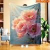 1pc 1pcs Pink Floral Blanket Suitable for All Seasons, Soft Flannel Throw Bedspread with Pink Flowers, Machine Washable Cozy Bedspread for Couch,, Dor