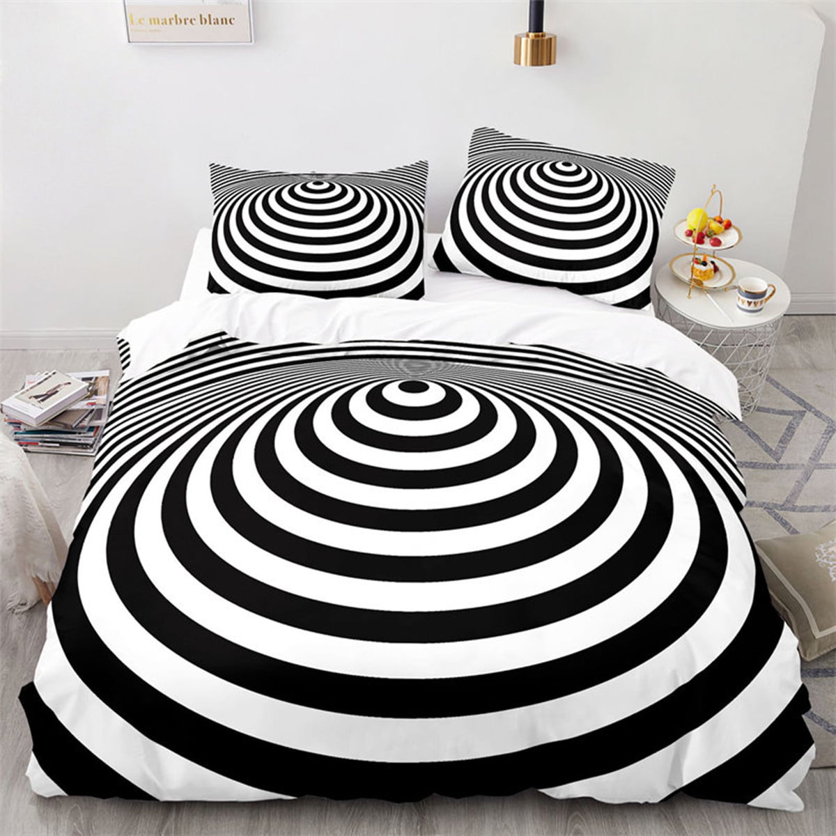 Monika Chen Unisex Spiral Swirl Psychedelic Bohemian Stylish Trippy Pattern Mandala Geometric Duvet Cover For Women Men Teens Bedroom Rations Warm
