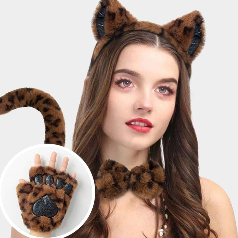 Jk Cat Ears Headband Set Cat Woman Halloween Dress Up Cute Cosplay Headwear  Girl/Women