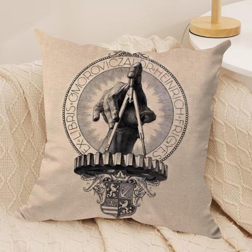 FFreemason Painting Cushion Cover Soft Plush Fabric DoubleSided Printed Sofa Cushion Cover for All Seasons Home Decor Gift