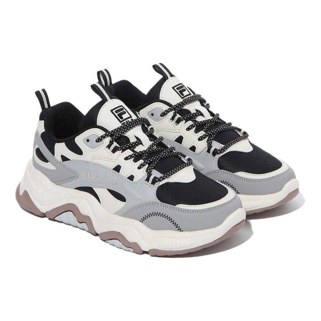 Fila Tiny Rumble V2 Comfortable Daily Shock Absorbing Wear Resistant Low Top Casual Shoes Unisex Sneaker Black White Gray 1JM02757F_021